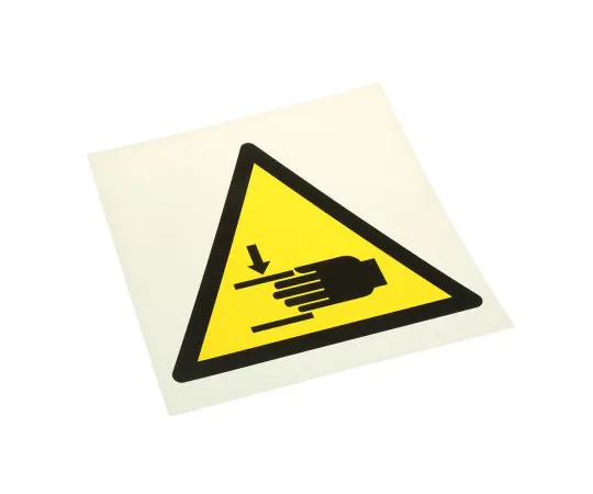 63-8018-73　RS PRO Crushing of Hands Sign, Black/Yellow/White Plastic　813-4561