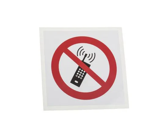 63-8018-57　Vinyl No Mobiles Prohibition Sign, None, None　813-4508