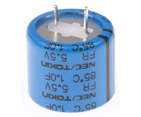 63-7984-36　KEMET 1F Supercapacitor EDLC -20 → +80% Tolerance Supercap FR Series 5.5V dc Through Hole　FR0H105ZF