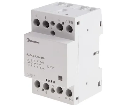 63-8000-05　Finder22 Series 4NO Non-Latching Relay DIN Rail, 125V ac Coil, 63A　22.64.0.120.4310