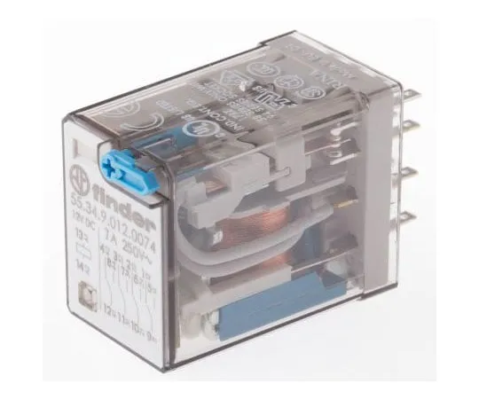 63-7966-34　Finder55 Series 4PDT Non-Latching Relay Plug In, 12V dc Coil, 7A　55.34.9.012.0074