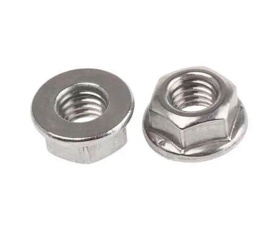 63-7764-52　17.9mm Plain Stainless Steel Hex Flanged Nut, M8, A2 304　725-9644
