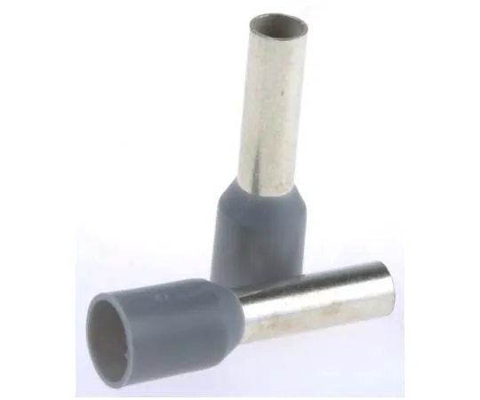 63-7753-14　TE Connectivity Insulated Crimp Bootlace Ferrule, 10mm Pin Length, 2.8mm Pin Diameter, 4mm² Wire Size, Grey　1-966067-9