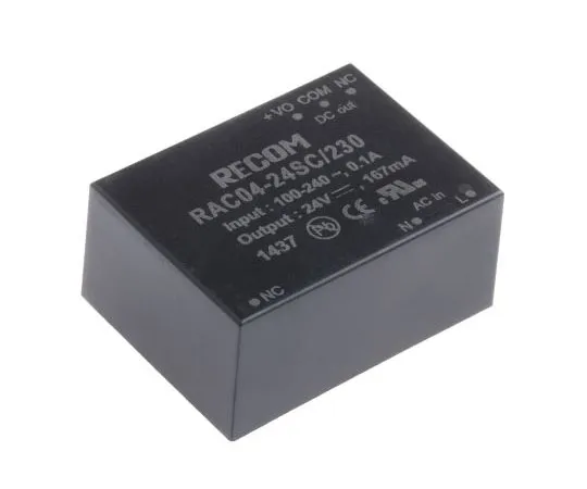63-8023-07　Recom 4W 1 Output Embedded Switch Mode Power Supply SMPS, 167mA, 24V dc Encapsulated　RAC04-24SC/230