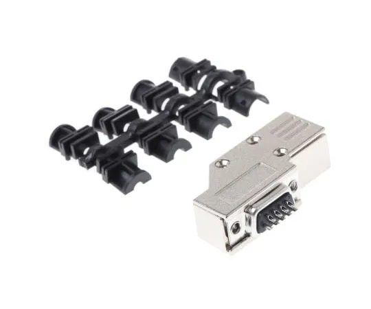 63-7980-33　MHDCMR Series, Right Angle 9 Way D-Sub Socket Connector Kit With Hood and Inserts　MHDCMR9-DB9S-K