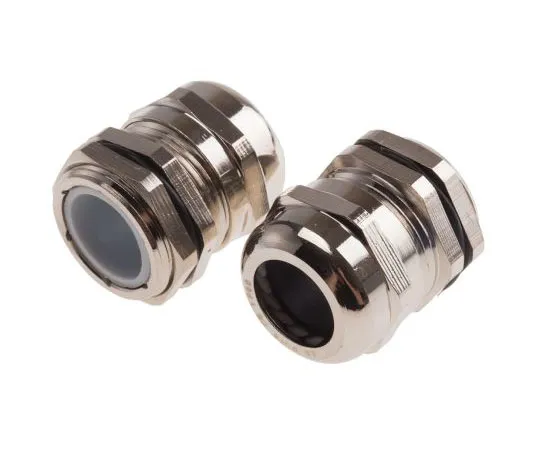 63-8035-61　RS Pro PG16 Cable Gland With Locknut, Nickel Plated Brass, IP68　831-9056
