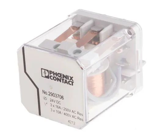 63-7992-07　Phoenix ContactREL-PR3- 24DC/3X1 3P-NO Non-Latching Relay PCB Mount, 24V dc Coil, 50A　2903706
