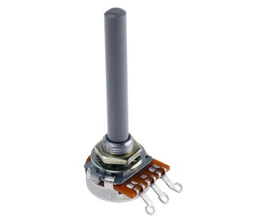 63-7794-63　TE Connectivity 1 Gang Rotary Carbon Potentiometer with a 6.35 mm Dia. Shaft, 2.2kΩ, ±20%, 0.2W, Logarithmic　23ESB222MMF50NF