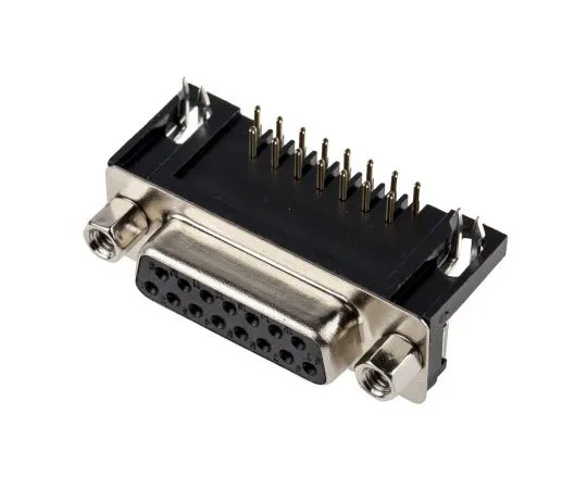 63-8014-38　RS Pro 15 Way Right Angle PCB D-sub Connector Socket, 2.77mm Pitch, with 4-40 UNC Screwlocks　811-7121