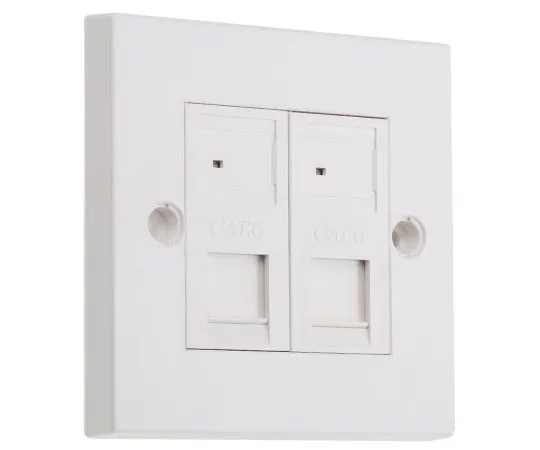 63-7989-65　Cat6 UTP Faceplate 2 Port　791-8488