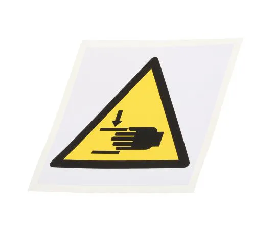 63-8018-41　RS PRO Crushing of Hands Label, Black/Yellow/White Self-Adhesive Vinyl　813-4454