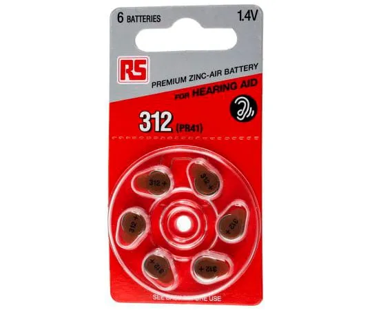 63-8001-03　RS Button Battery, PR41, 1.4V, 7.9mm Diameter　801-0721