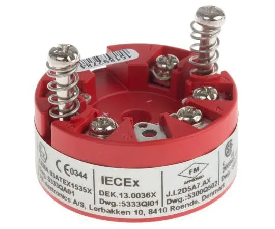 63-7995-50　Lin.R, NI100, PT100 Temperature Transmitter, 8 → 30 V dc, -40 → +85 °C　5333D