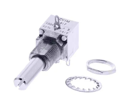 63-7986-92　Vishay 2 Gang Rotary Cermet Potentiometer with a 6 mm Dia. Shaft, 100kΩ, 1W P11S2V0FLSY00D0046　P11S2V0FLSY00D0046