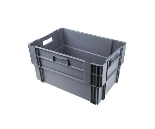 63-7764-42　RS PRO 60L Grey PP Storage Box, 320mm x 400mm x 600mm　725-9186