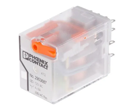 63-7991-97　Phoenix ContactREL-IR4/L-120AC/4X21 4PDT Non-Latching Relay PCB Mount, 120V ac Coil, 16A　2903687