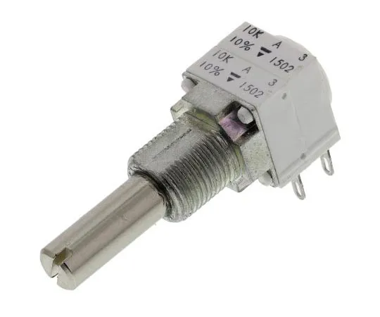 63-7987-06　Vishay 2 Gang Rotary Cermet Potentiometer with a 6 mm Dia. Shaft, 10kΩ, ±10%, 2 x 0.25W, Linear P11S2V0FLSY00103KA　P11S2V0FLSY00103KA