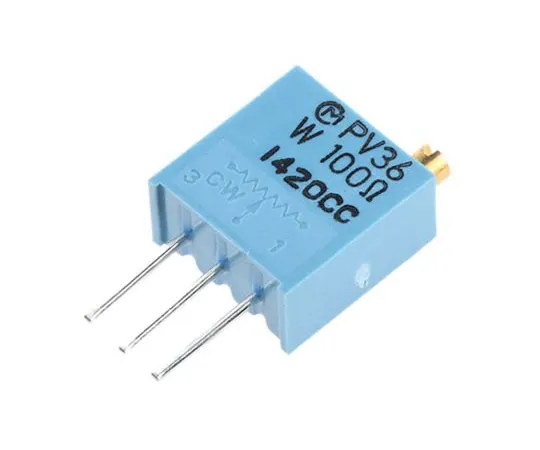 63-7955-46　100Ω Through Hole Trimmer Potentiometer 0.5W Top Adjust Bourns PV36 Series　PV36W101C01B00