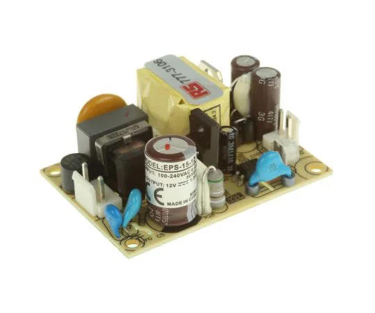 63-7966-96　Mean Well 15W 1 Output Embedded Switch Mode Power Supply SMPS, 1.25A, 12V dc Open Frame　EPS-15-12