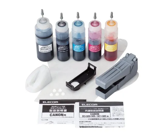 62-2050-08　［Discontinued］Replacement Ink Set for Canon 325 + 326/320 + 321 x 5 Colors x 5 Times w/Resetter　THC-326321RSET