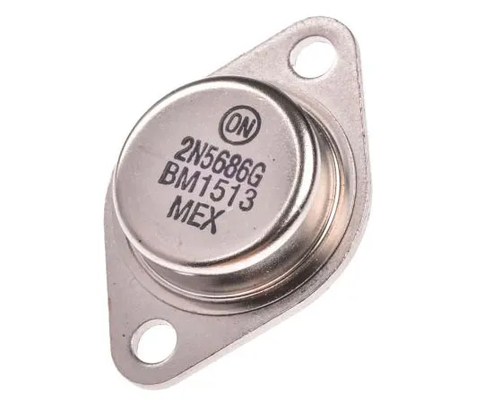 63-8045-66　ON Semi 2N5686G NPN Transistor, 50 A, 80 V, 2-Pin TO-204　2N5686G