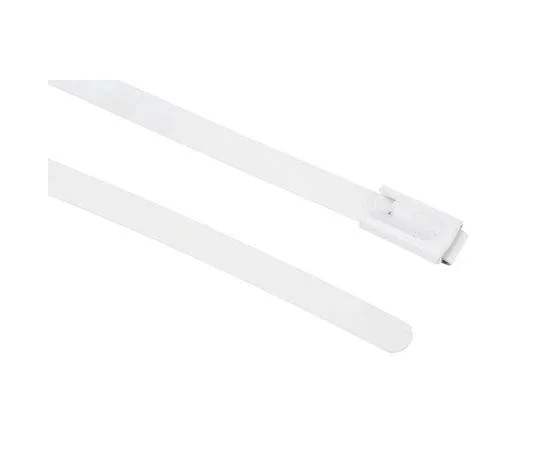63-7790-48　RS PRO White Polyester Coated Stainless Steel Roller Ball Cable Tie, 200mm x 4.6 mm　743-6318