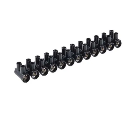 63-7748-33　CAMDENBOSS CTSOS435/12BK Terminal Strip, Straight, 12way M4, 2 Row, 76A, 450 V ac, length 160mm, Black　CTSOS435/12BK