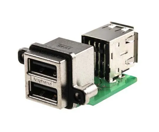 63-7763-51　Amphenol MUSB Series, Dual Port Right Angle Through Hole Type A USB Connector, Receptacle　MUSBC31130