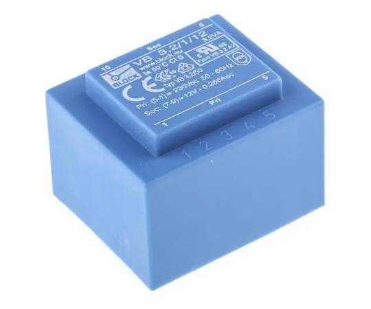 63-7770-51　12V ac 1 Output Through Hole PCB Transformer, 3.2VA　VB 3,2/1/12