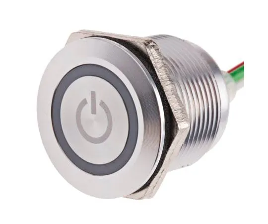 63-8029-75　Push Button Touch Switch, Momentary, NO ,Illuminated, Green, Red, IP68 Brass, 5 → 30V dc　823-2725