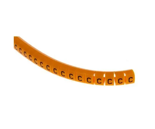 63-8016-54　RS Pro Snap On Cable Marker, Pre-printed C Black on Orange 4 → 5mm Dia. Range　812-1436
