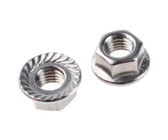 63-7764-55　21.8mm Plain Stainless Steel Hex Flanged Nut, M10, A2 304　725-9666