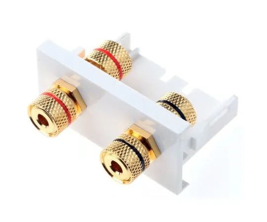 63-7953-61　Double Gang 4 Way Female Banana Socket Faceplate　CLB50-BB