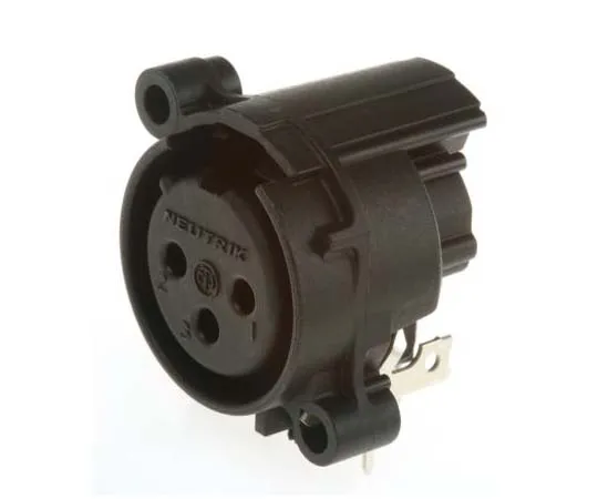 63-7764-47　Neutrik 3 Way Right Angle PCB Mount XLR Connector, Female, Gold Cobalt over Enickel Plated Contacts, 50 V　NC3FAH2-0