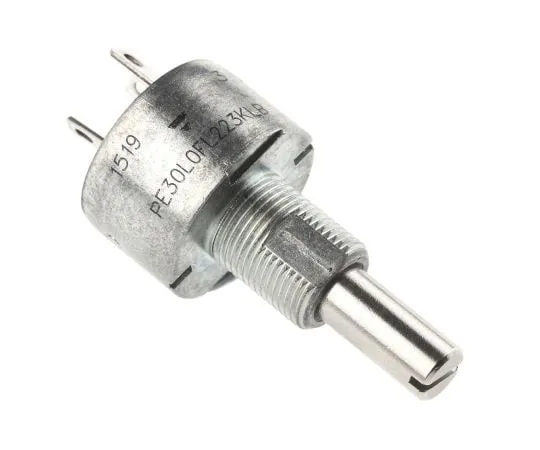63-7987-38　Vishay 1 Gang Rotary Cermet Potentiometer with a 6 mm Dia. Shaft, 22kΩ, ±10%, 1.5W, Logarithmic PE30L0FL223KLB　PE30L0FL223KLB