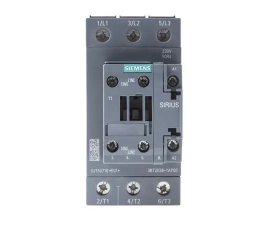 63-8051-92　Siemens 3 Pole Contactor, 80 A, 230 V ac Coil, SIRIUS Innovation, 3NO, 37 kW　3RT2038-1AP00