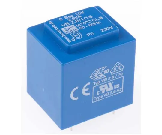 63-7770-49　15V ac 1 Output Through Hole PCB Transformer, 2.8VA　VB 2,8/1/15