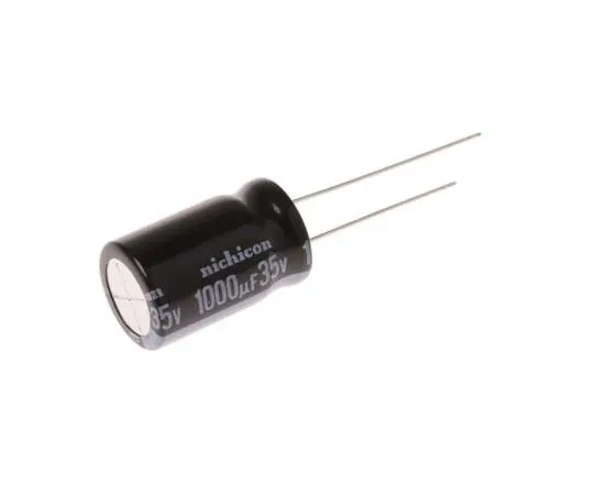 63-7782-59　Nichicon 1000μF 35V dc Aluminium Electrolytic Capacitor, Through Hole 12.5 (Dia.) x 20mm +105°C 12.5mm 5mm　UVY1V102MHD