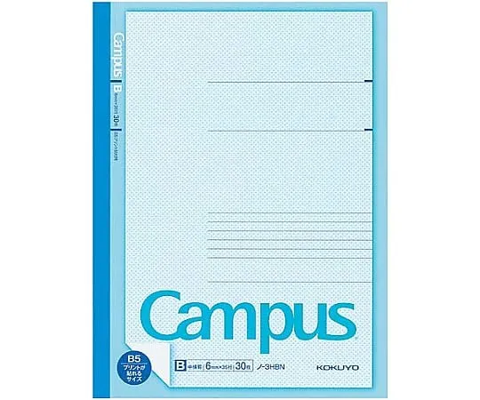 61-0579-82　［Discontinued］Notebook (For Print Attachment) B5 (Large) Ruled Width 6mm 35 Rows 30 Sheets　ノ-3HBN