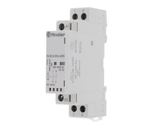 63-7983-58　Finder22 Series DPNC Non-Latching Relay DIN Rail, 24V ac/dc Coil, 25A　22.32.0.024.4420