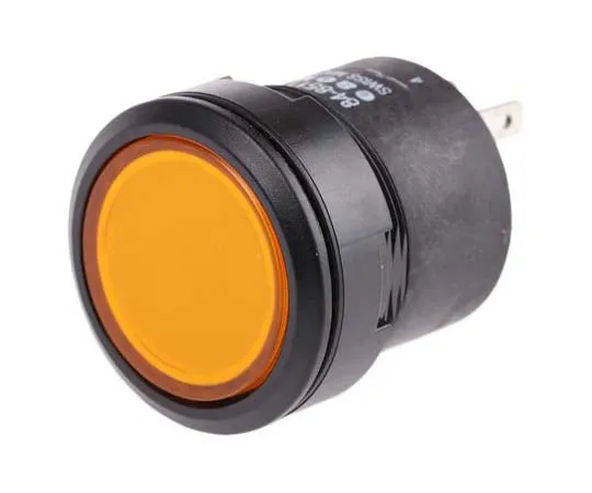 63-7814-89　EAO Single Pole Single Throw (SPST) Momentary Yellow LED Push Button Switch, IP67, 22.5 (Dia.)mm, Panel Mount, 24V dc　K84-603.4609