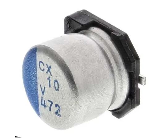 63-7818-20　Nichicon 10μF 35V dc Aluminium Polymer Capacitor, Surface Mount 6.3 (Dia.) x 5.9mm +125°C 6.3mm 2.1mm　PCX1V100MCL1GS