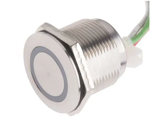63-8029-79　Push Button Touch Switch, Latching, NO ,Illuminated, Blue, IP68 Brass, 5 → 30V dc　823-2766