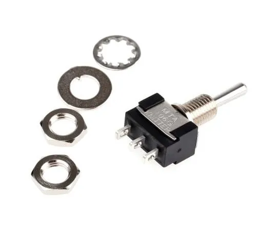 63-8025-37　KNITTER-SWITCH Single Pole Double Throw (SPDT) Toggle Switch, (On)-Off-(On), Panel Mount　MTA 106 G