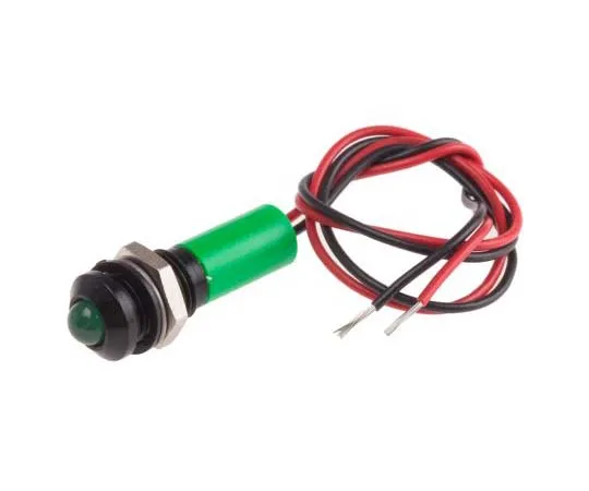 63-7761-62　RS PRO Green Indicator, 110 V ac, 8mm Mounting Hole Size, Lead Wires Termination, IP67　723-9671