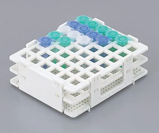 2-5054-01　［Discontinued］Microtube Rack 0.5mL x 63 Pcs Storage Available　F18838-0005