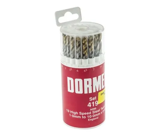 63-7992-53　Dormer 19 piece HSS-TiN Jobber Drill Set 1mm to 10mm　A096419