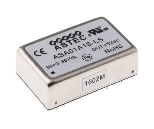63-8030-05　Artesyn Embedded Technologies ASA 5W Isolated DC-DC Converter Through Hole, Voltage in 9 → 36 V dc, Voltage out　ASA01A18-LS