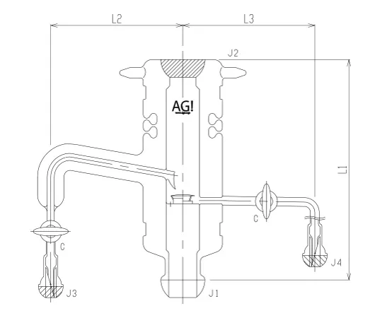 62-2121-94　［Discontinued］Gas-Liquid Sampling Adapter Glass Cock　3586P-HE-P