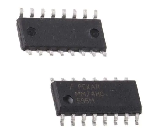 63-7781-18　ON Semiconductor MM74HC595MX 8-stage Shift Register, Serial/Parallel, Uni-Directional, 16-Pin SOIC　MM74HC595MX